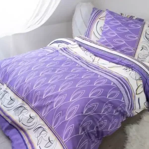 Vysoce Kvalitní FRANCOUZSKÉ BAVLNĚNÉ POVLEČENÍ 200x220cm - Floretta fialová