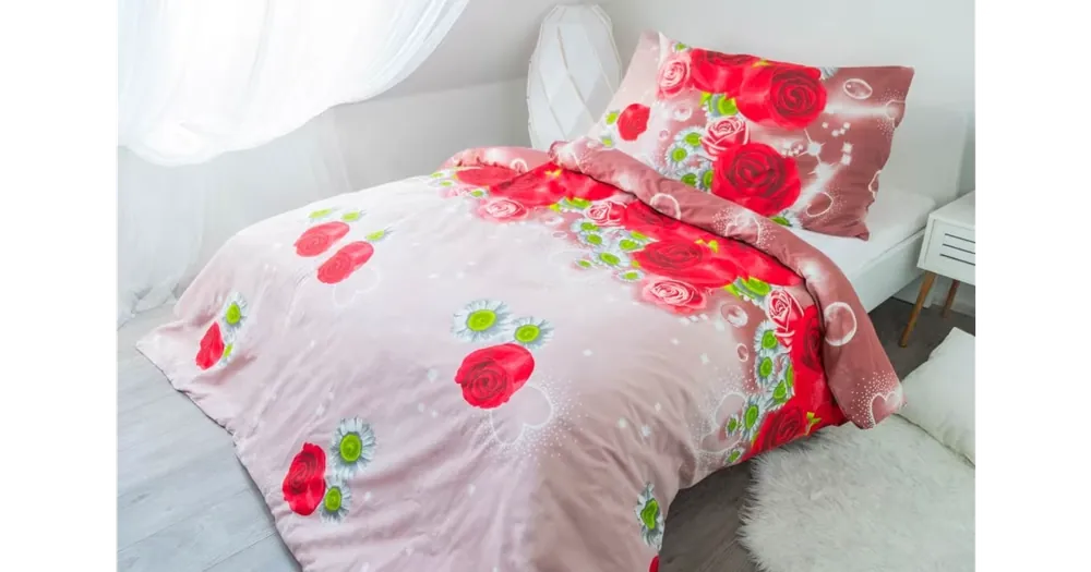 Francouzské bavlněné povlečení – Red Rose Akce
