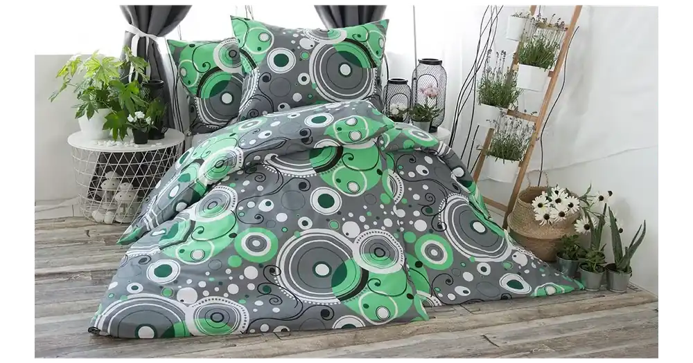 FRANCOUZSKÉ BAVLNĚNÉ POVLEČENÍ 200x220cm - Šárka zelená Kup Teď