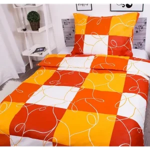 FRANCOUZSKÉ BAVLNĚNÉ POVLEČENÍ - Domino oranžové Výhodná Nabídka