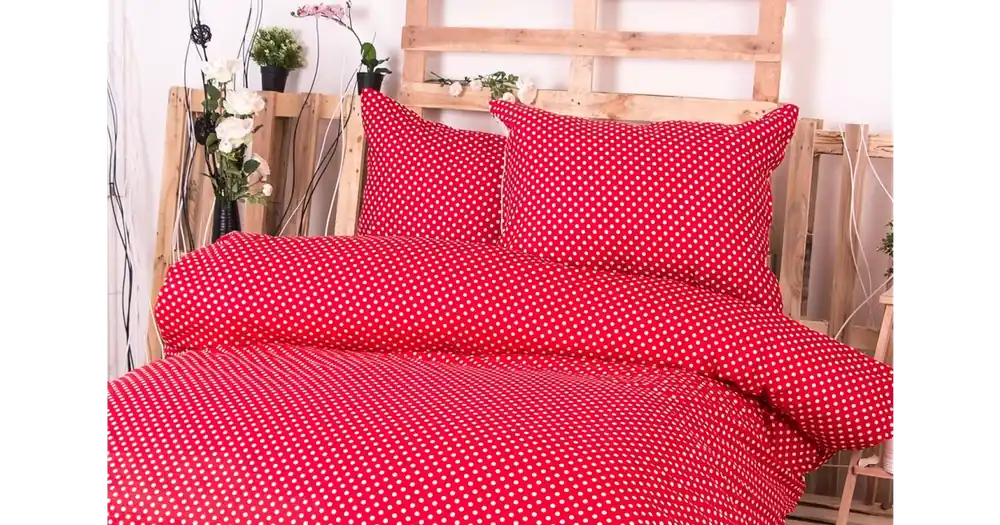 Časově Omezené FRANCOUZSKÉ BAVLNĚNÉ POVLEČENÍ Exclusive - Markéta červená