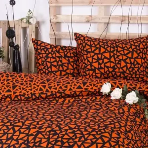 FRANCOUZSKÉ BAVLNĚNÉ POVLEČENÍ Exclusive - Xenie DUO oranžová Jen Po Omezenou Doba