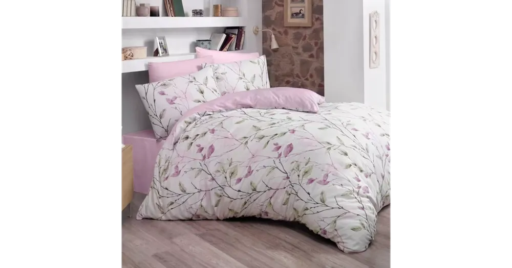 Vysoce Kvalitní FRANCOUZSKÉ BAVLNĚNÉ POVLEČENÍ Renforcé - Blossom růžová