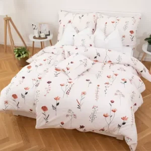 Značkový Francouzské povlečení Mako jersey – Vlčí máky béžové