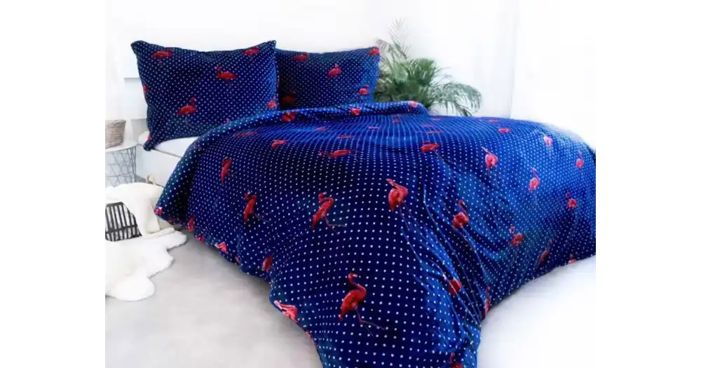 Francouzské povlečení mikroplyš Exclusive – Flamingo blue Časově Omezené