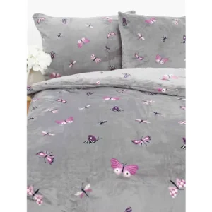 Francouzské povlečení mikroplyš Exclusive - Motýlci šedé Cenová Bomba
