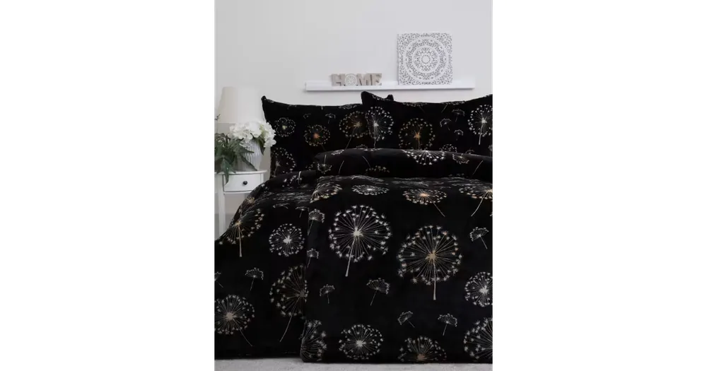 Francouzské povlečení mikroplyš Exclusive - Pampelišky černé Vysoce Kvalitní