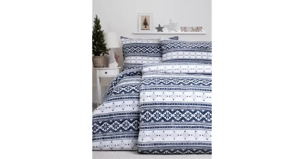 Francouzské povlečení mikroplyš Exclusive - Winter modré Koupit Online