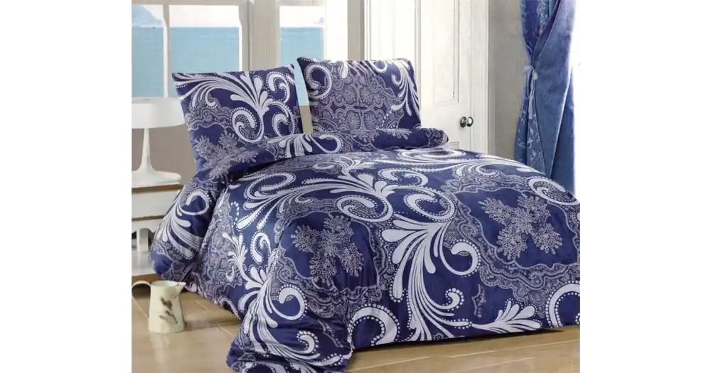 FRANCOUZSKÉ POVLEČENÍ MIKROPLYŠ 200x220cm - Ornament blue Novinka