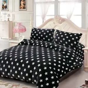 FRANCOUZSKÉ POVLEČENÍ MIKROPLYŠ 200x220cm - Stars black Kup Teď