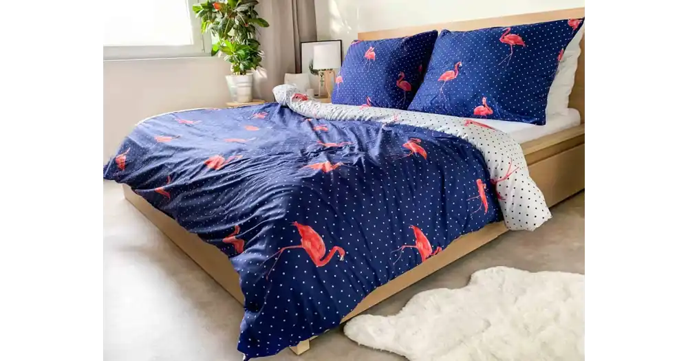Must-Have Francouzské povlečení – Plameňáci modré
