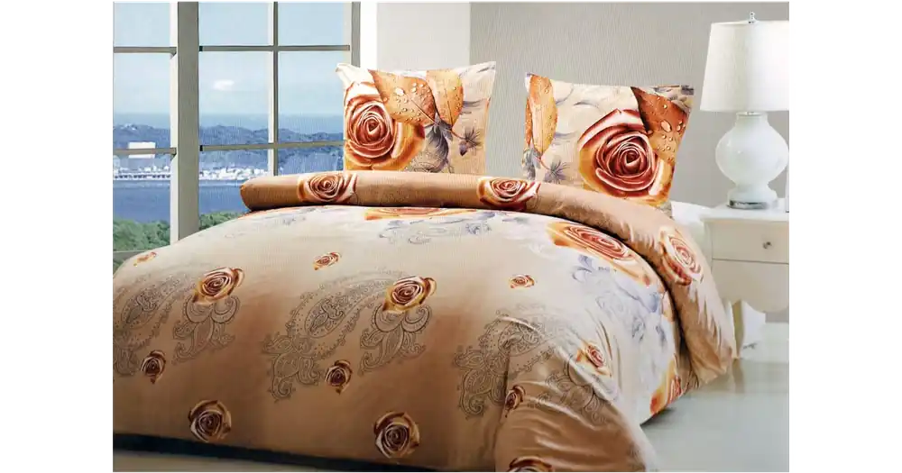 FRANCOUZSKÉ POVLEČENÍ s 3D efektem - Rose on brown Must-Have