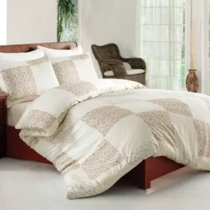 Originální FRANCOUZSKÉ SATÉNOVÉ POVLEČENÍ Valentini 200x220cm - MODA KREM