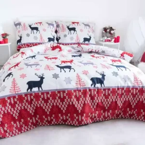 FRANCOUZSKÉ VÁNOČNÍ BAVLNĚNÉ POVLEČENÍ 200x220cm - LYANA - červená Top Prodej