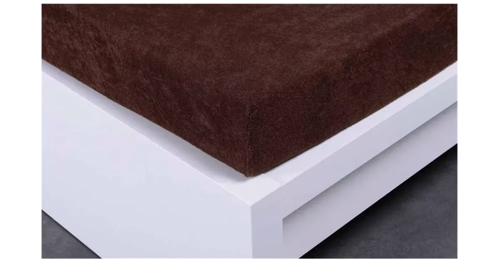 Froté prostěradlo 90 × 200 cm Exclusive – tmavě hnědé Hit Sezóny