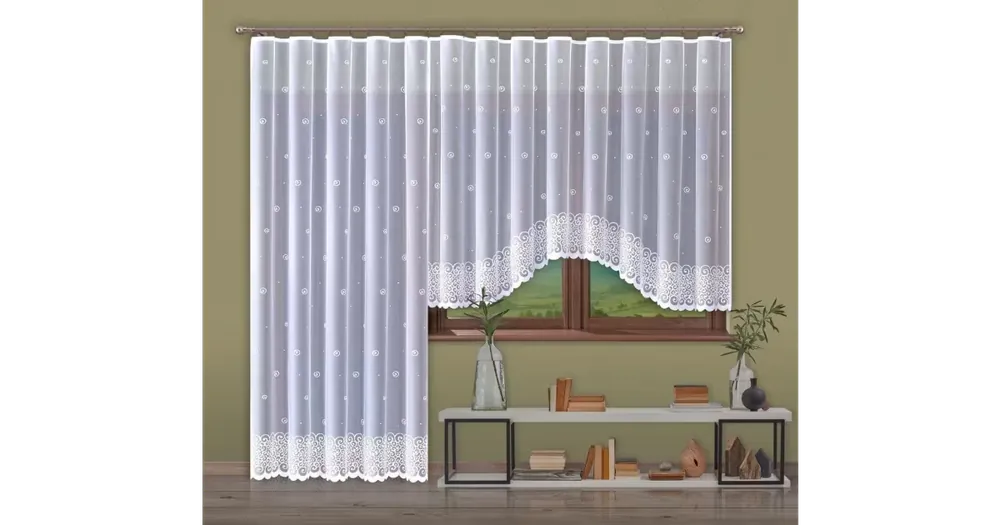 Hit Sezóny Hotová oblouková záclona HELIX 300×150 cm / okenní díl