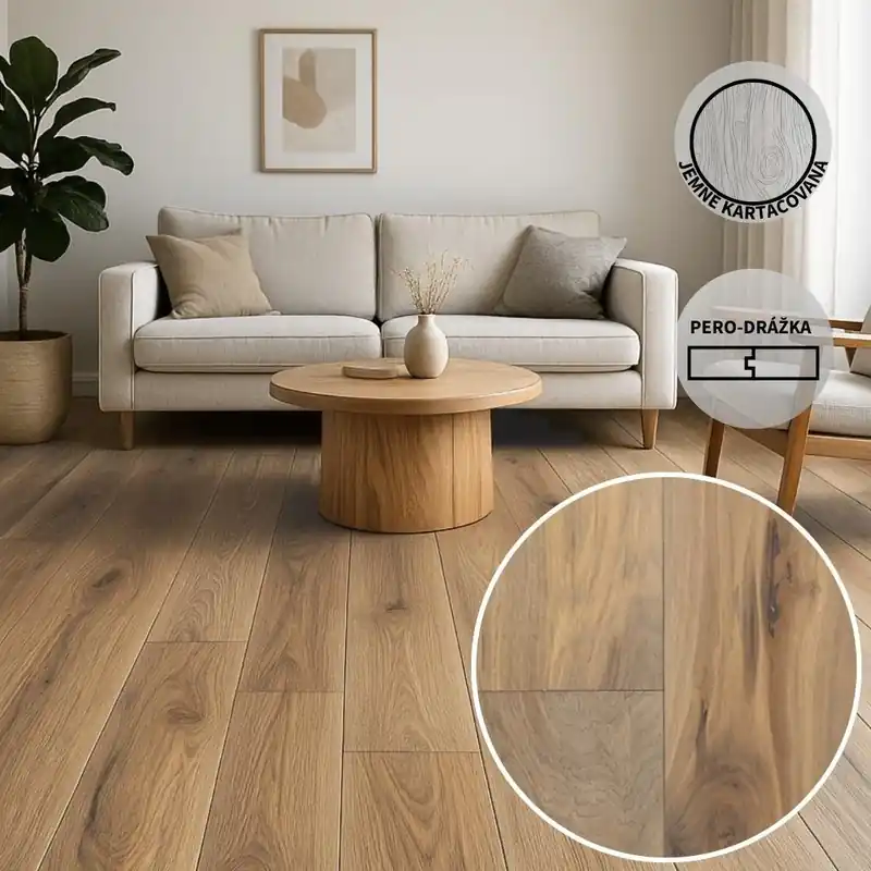 Horká Nabídka Dřevěná třívrstvá podlaha ESCO SOFT TONE 042A Smoked beige