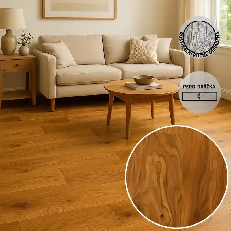 Dřevěná třívrstvá podlaha ESCO KAREL IV. 013N Naturel 3000 Nakupujte Hned