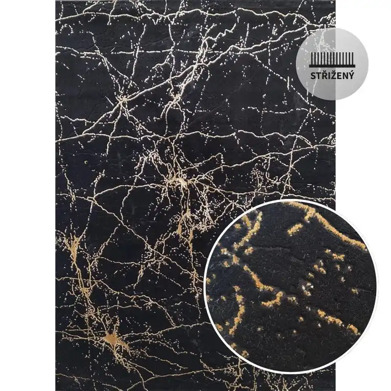 Kusový koberec Berfin ELITE 4355 black gold Vysoce Kvalitní