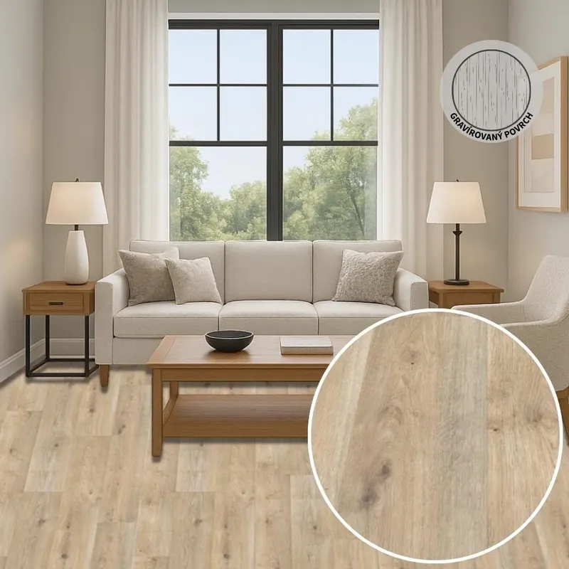 Nízká Cena PVC podlaha G-TEX Lussac Blond 2454
