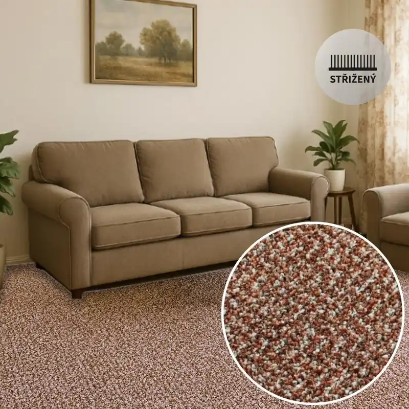 Metrážový koberec LUXURY TWEED 84 Horká Nabídka