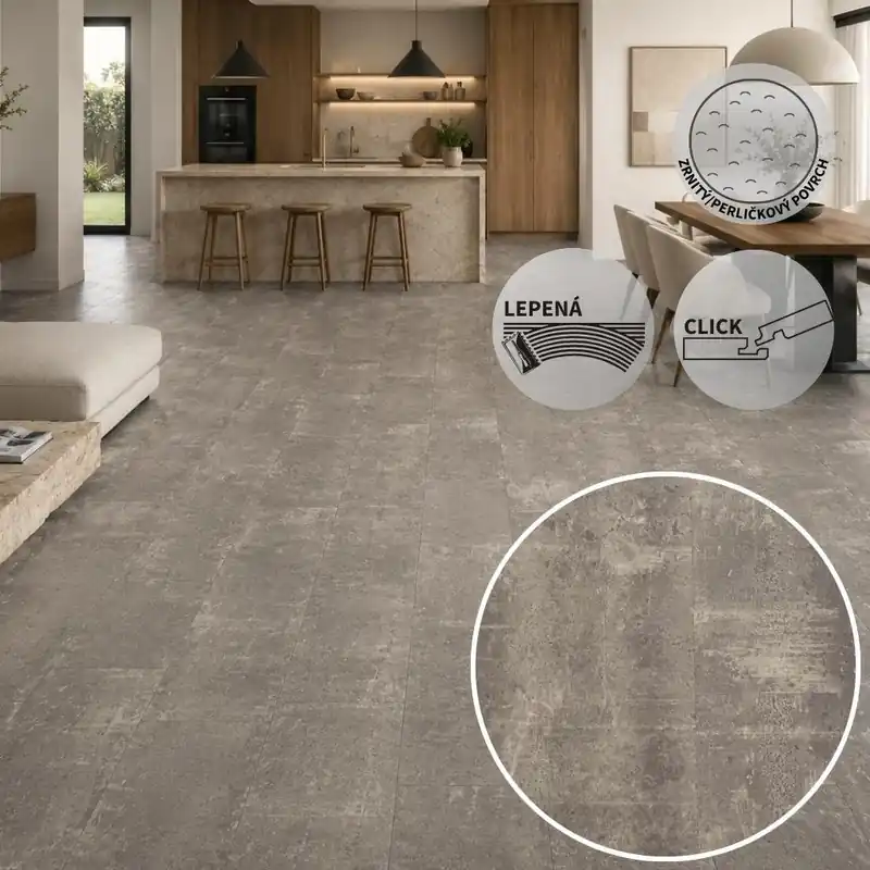 Vinylová podlaha ESSENCE Scratched Cement Grey Odeslání Ihned