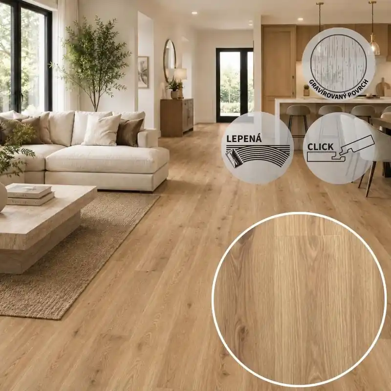 Jen Po Omezenou Doba Vinylová podlaha ESSENCE Primary Oak Light Grey