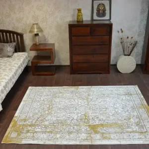 Koberec Talas W0027 White/Hardal 160x230 cm Poslední Šance