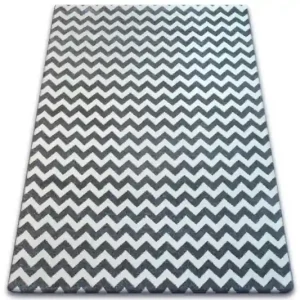 Expresní Doručení Koberec Sketch F561 Šedě / Bílý Zig Zag