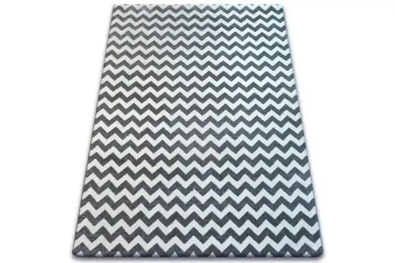 Expresní Doručení Koberec Sketch F561 Šedě / Bílý Zig Zag