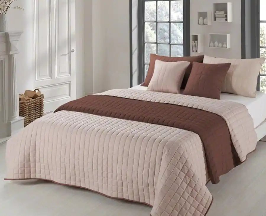 Obojstranný prehoz Amanda Beige/Brown Expresní Doručení