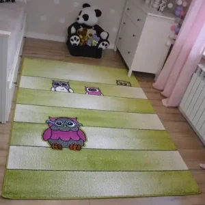 Dětský koberec Kids Sovy zelený C412 Bezpečná Platba