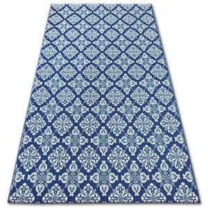 Koberec COLOR 19246/699 SISAL květiny modrý Finální Výprodej