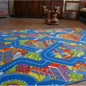Vrácení Zdarma Dětský koberec BIG CITY modrý