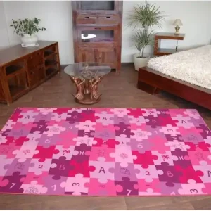 Dětský koberec PUZZLE fiolet Nejprodávanější