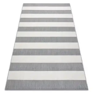 Koberec Floorlux sizal flat 48644/637- Pásy šedě bílý Rychlé Dodání