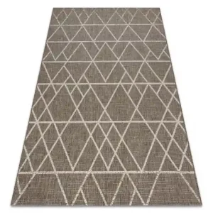 Ověřený Koberec šňůrkový SIZAL FLOORLUX 20508 taupe / champagne trojúhelníky