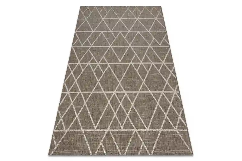 Ověřený Koberec šňůrkový SIZAL FLOORLUX 20508 taupe / champagne trojúhelníky