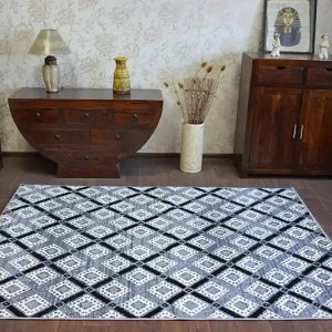 Akce Koberec BCF BASE DIAMONDS 3869 ČTVERCE šedý/černý