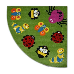 Vysoce Kvalitní Koberec PAINT čtvrtkruh G4774 - zvířátka zelený / krém