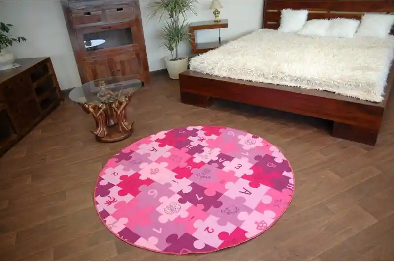 Dětský koberec PUZZLE fiolet kruh Objednat Nyní
