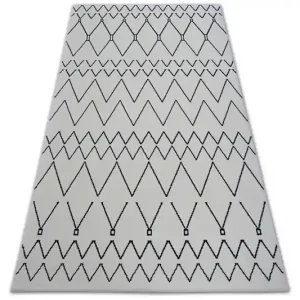 Koberec SENSE Micro 81249 Cik Cak ETNO bílý/nebeský Ověřený