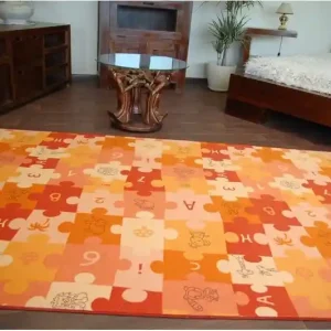 Dětský koberec PUZZLE oranžový Finální Výprodej