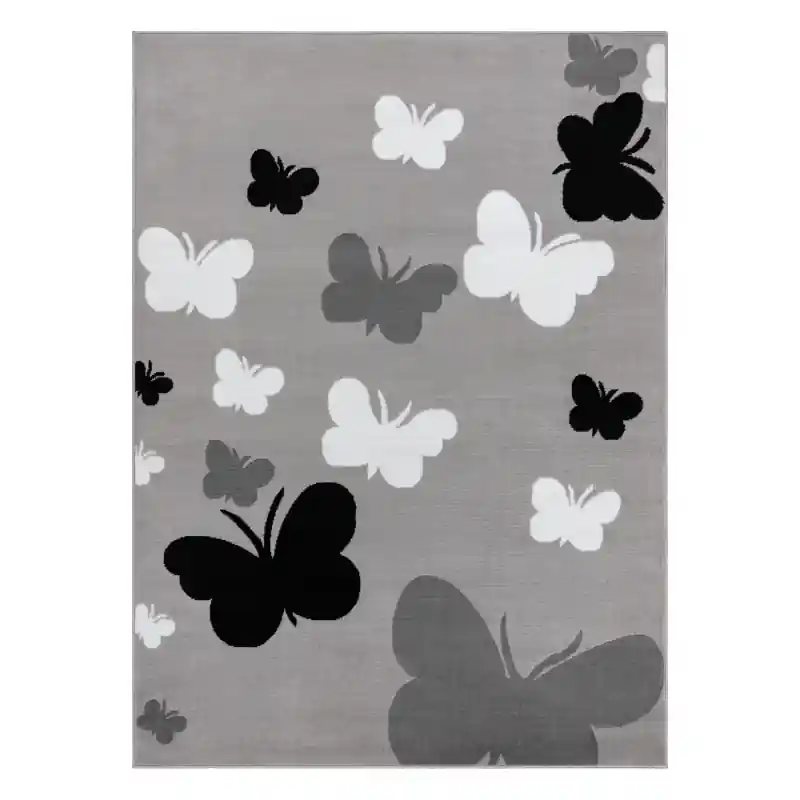 Koberec BCF ANNA Butterfly 2650 Motýli šedý / tmavě šedý Cenově Výhodný