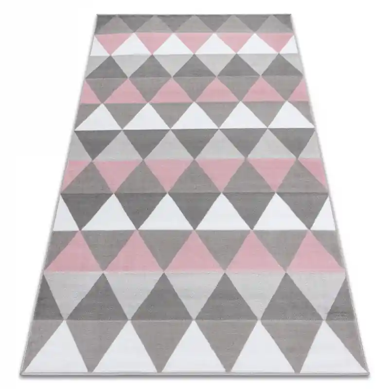 Novinka Koberec BCF ANNA Triangles 2965 Trojúhelníky růžový