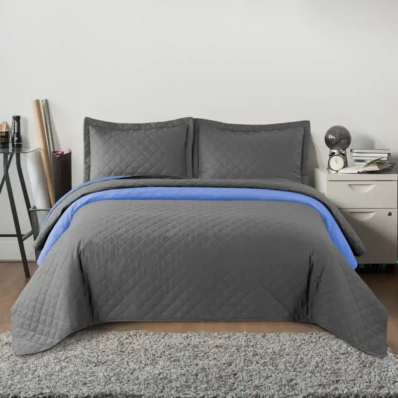 Oboustranný přehoz INEZ m.grey & blue Nejprodávanější