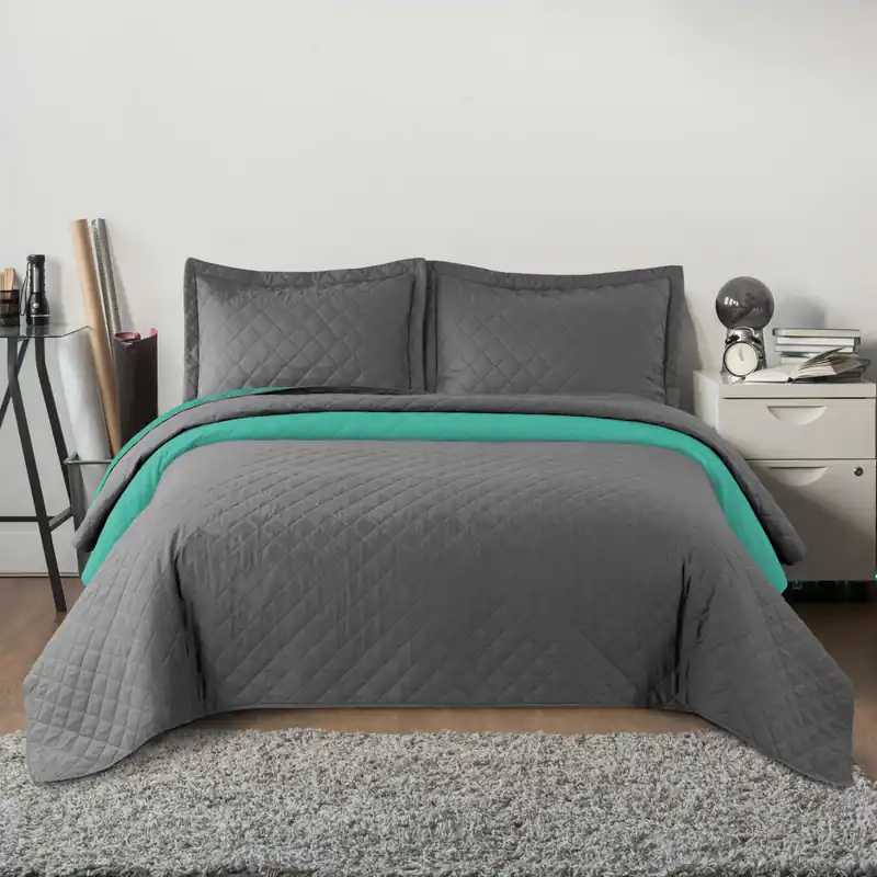 Oboustranný přehoz INEZ m.grey & mint Nejlepší Cena