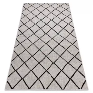 Dokud Zásoby Vydrží Koberec SIZAL FLOORLUX 20310 Romby Kratka Trellis béž / černý