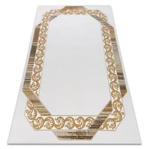 Koberec AKRYL VALS 0A030A H02 43 Ramka ornament slonová kost / žlutý Levný