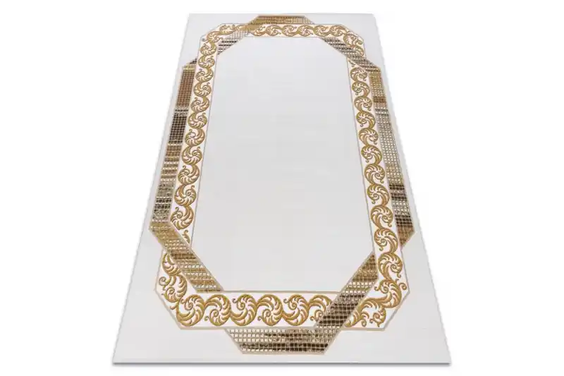 Koberec AKRYL VALS 0A030A H02 43 Ramka ornament slonová kost / žlutý Levný